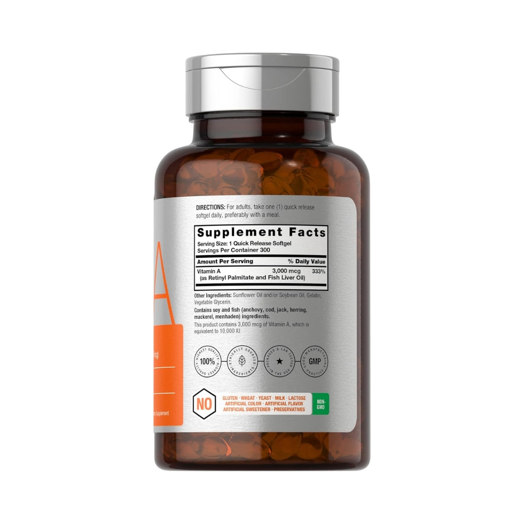 Vitamina A 10 000 IU 300 Softgels Horbaach