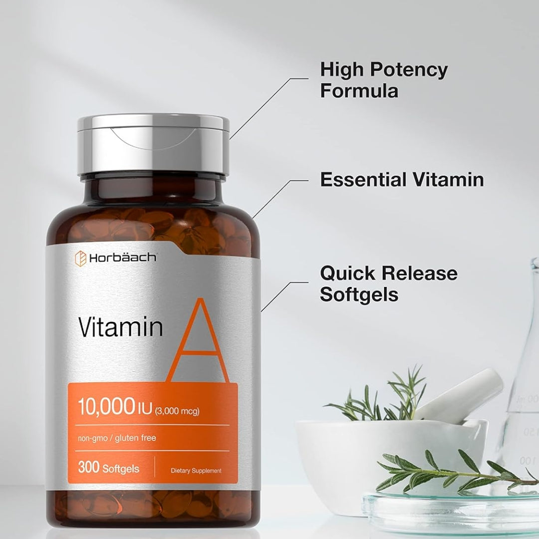 Vitamina A 10 000 IU 300 Softgels Horbaach