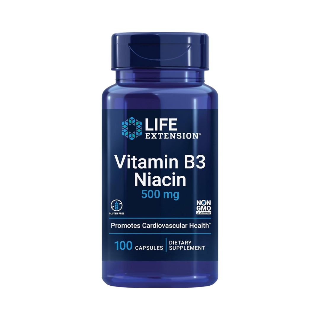 Vitamina B3 Y Niacina 500 Mg 100 Capsulas Life Extension