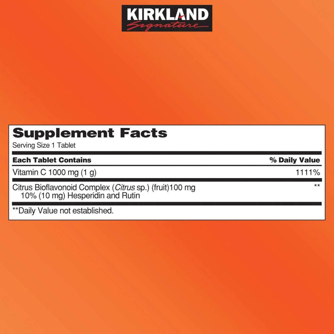 Vitamina C 1000 Mg 500 Tabletas Kirkland