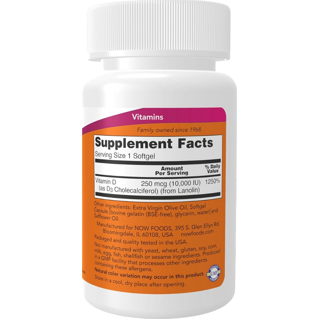 Vitamina D3 10000 IU 120 Softgels Now