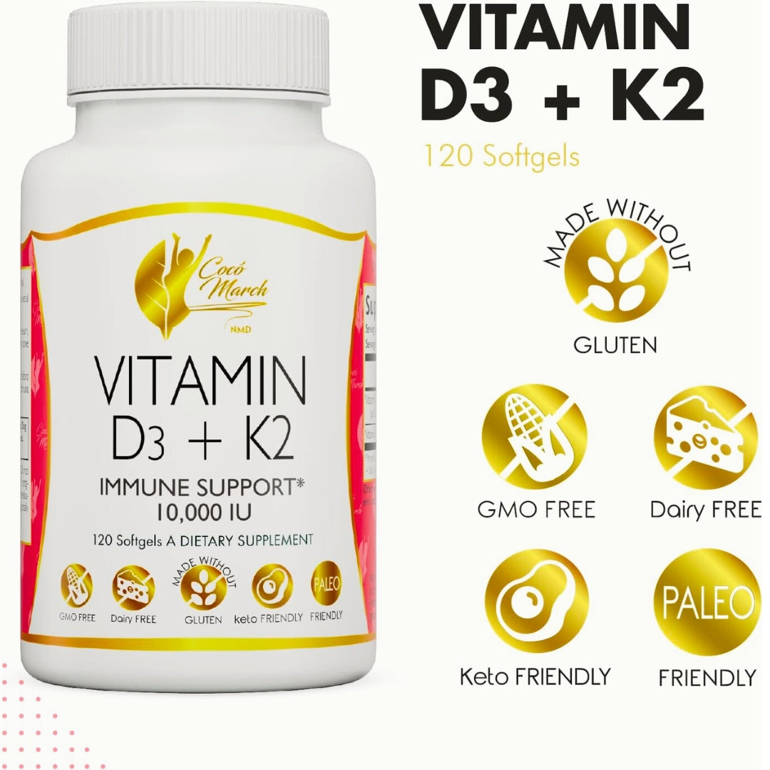 Vitamina D3 y K2 10000 Mg 120 Softgel Coco March