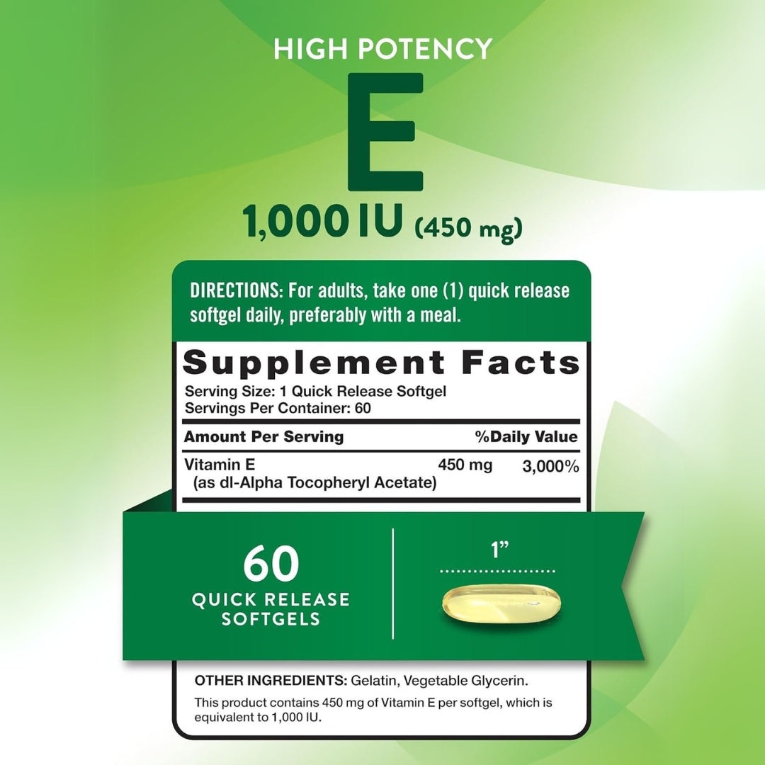 Vitamina E 1000 UI 60 Capsulas Natures Truth
