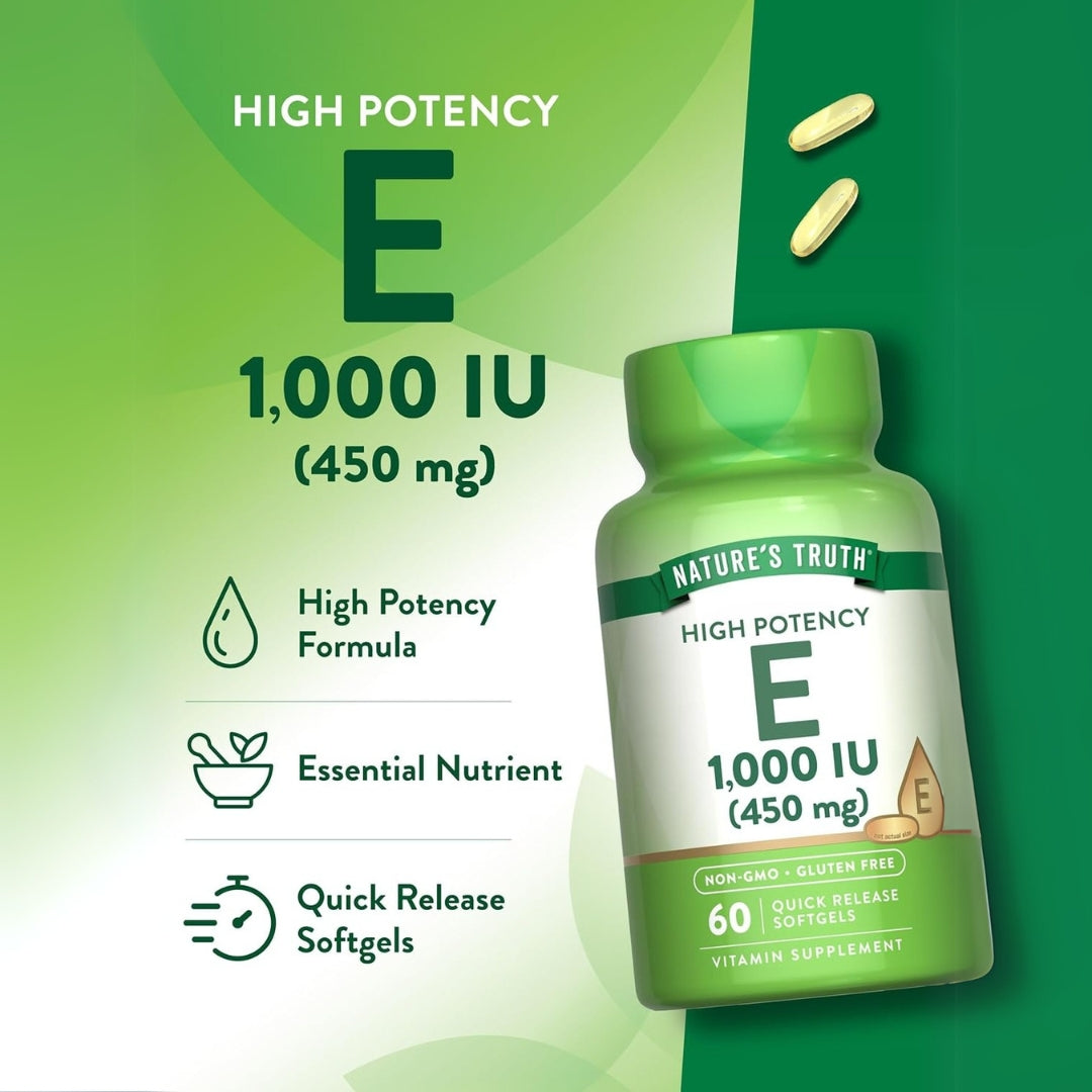 Vitamina E 1000 UI 60 Capsulas Natures Truth