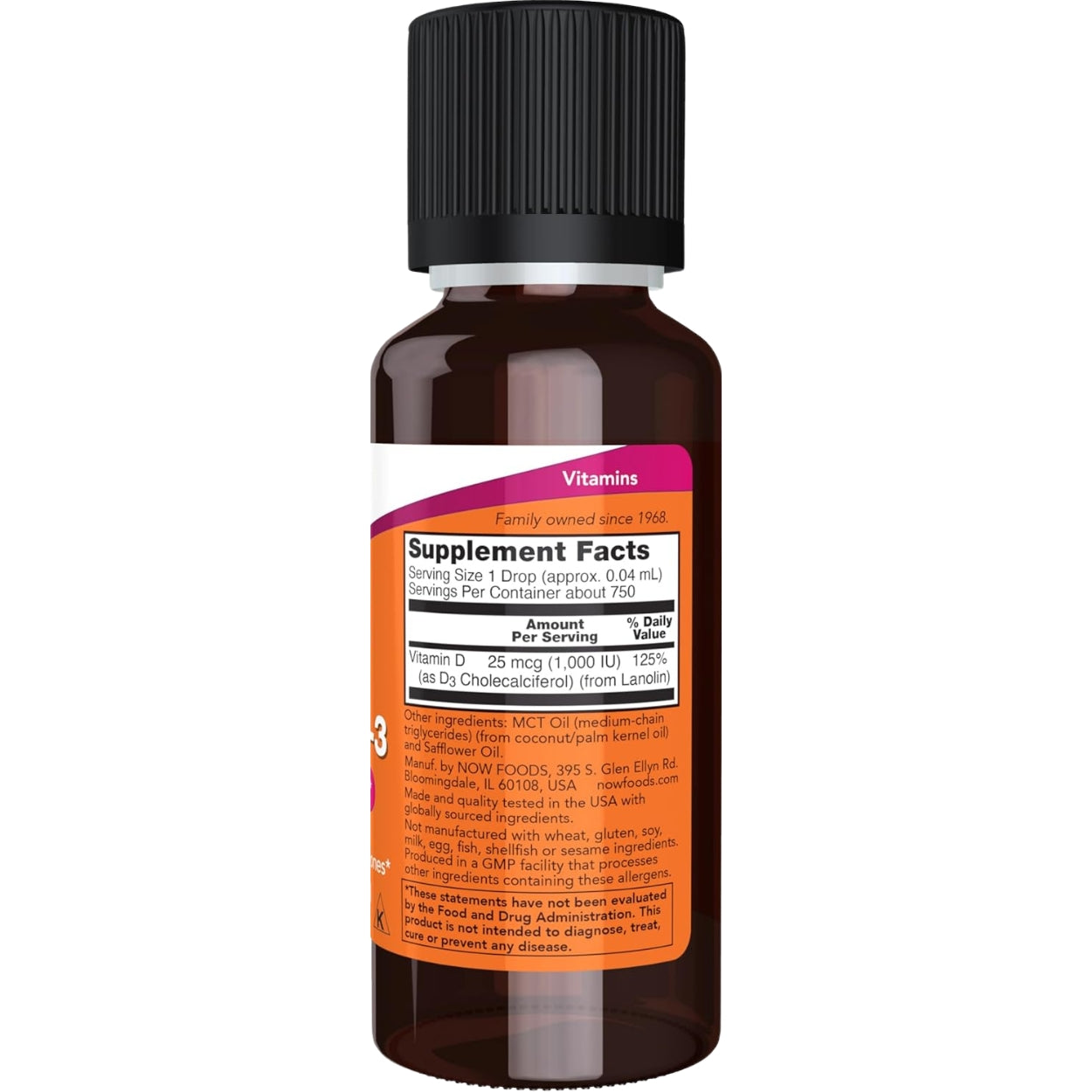 Vitamina D3 Liquida IU Ml Now