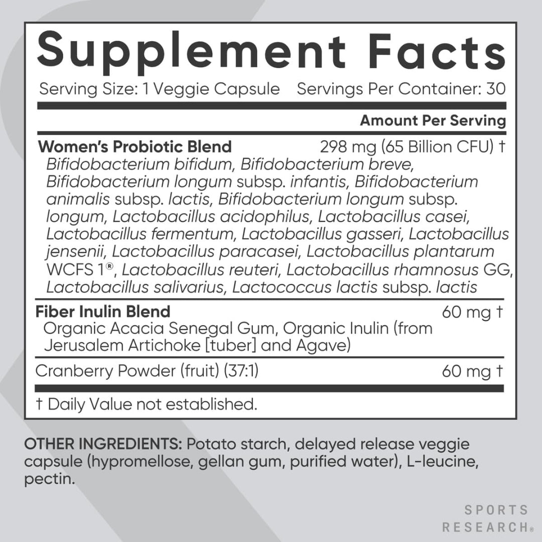 Womens Probiotics 65 Mil Millones De UFC 30 Capsulas Sports Research