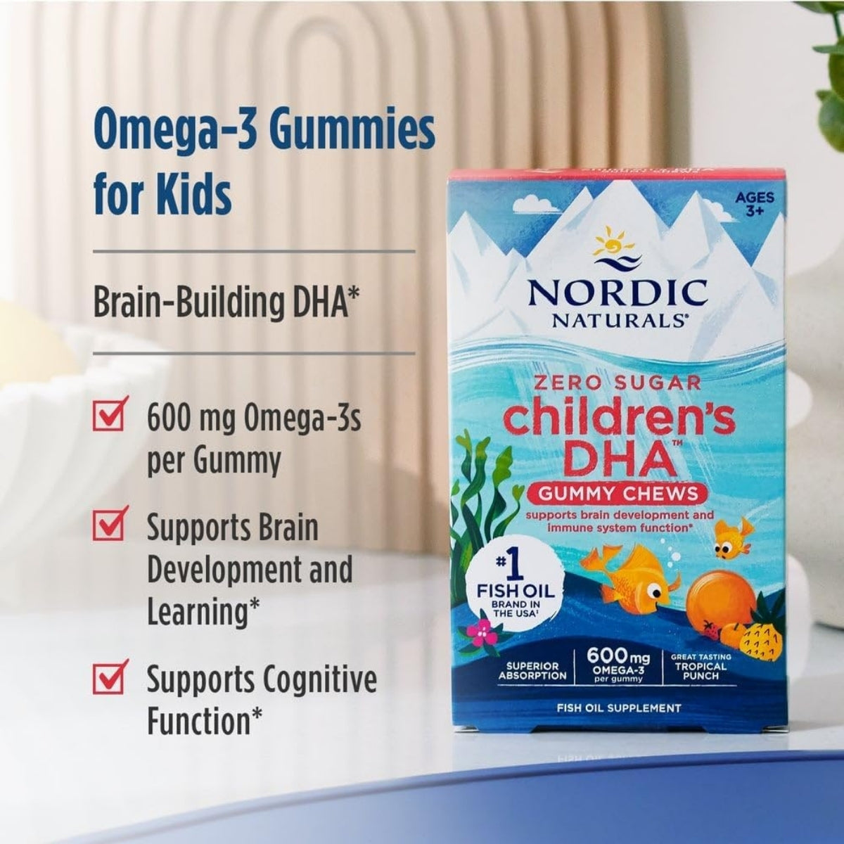 Zero Sugar Childrens DHA Gummies 30 Gomitas Nordic Naturals