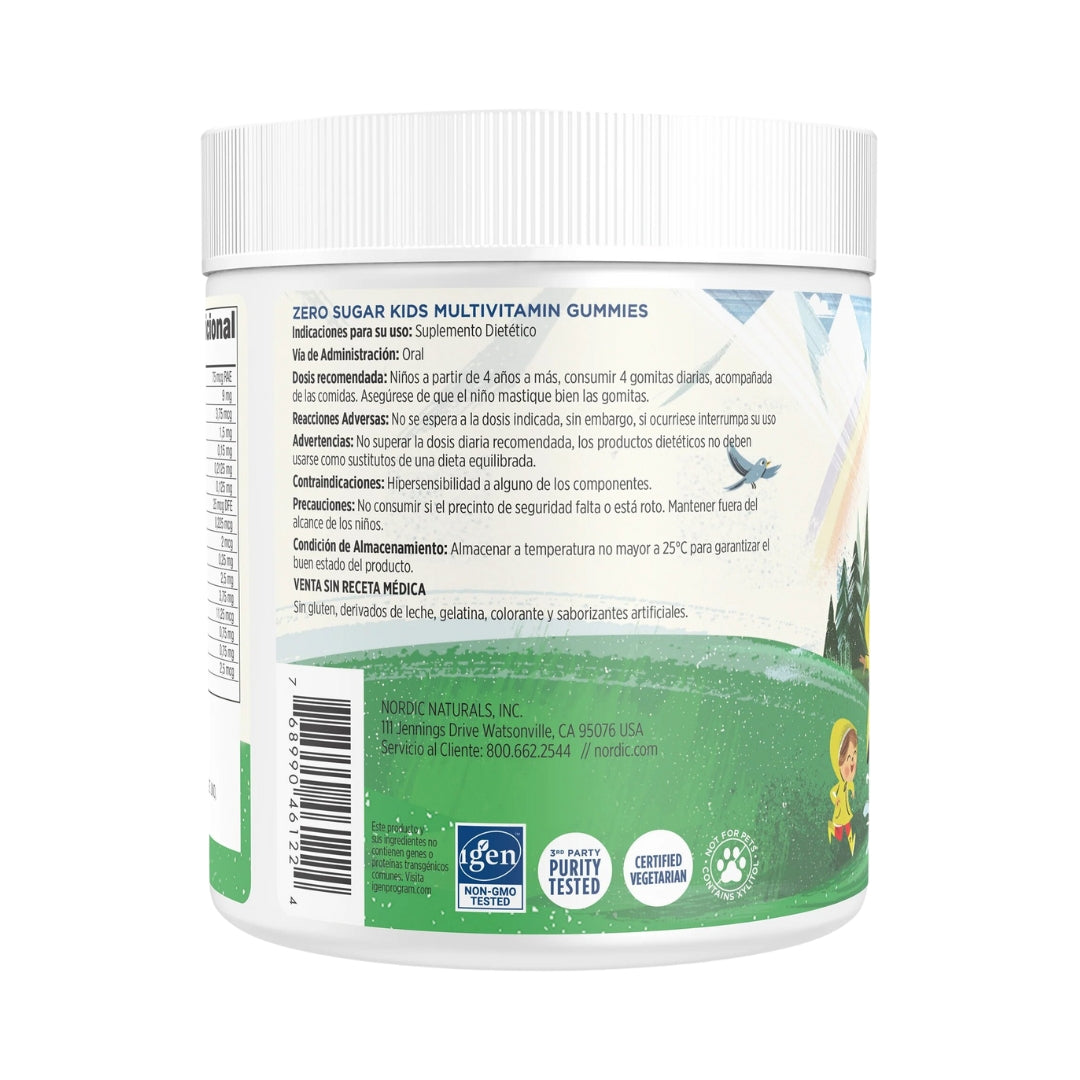 Zero Sugar Kids Multi Gummies 120 Gomitas Nordic Naturals