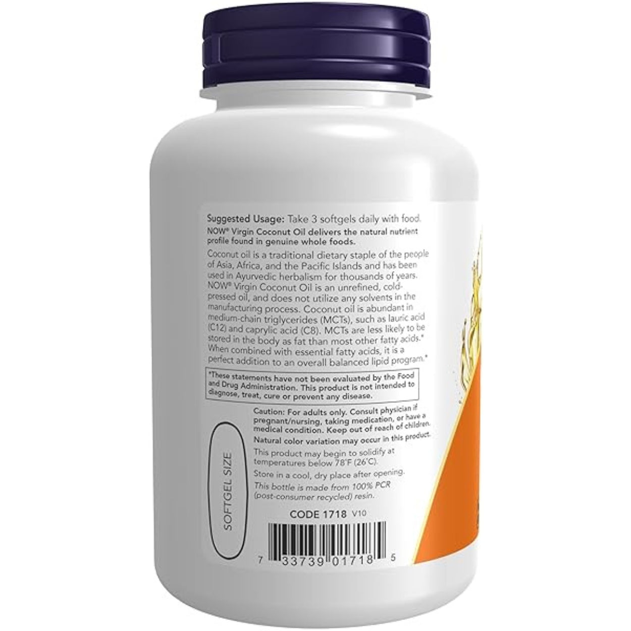 Aceite De Coco Virgen 1000 Mg 120 Softgels Now