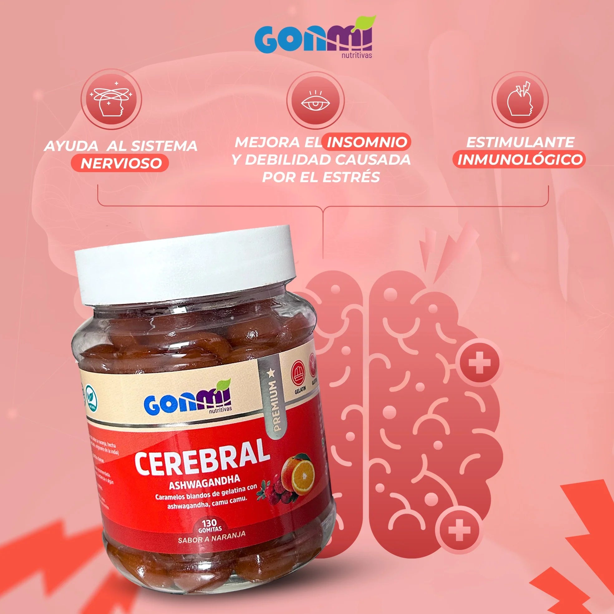 Cerebral Ashwagandha130 Gomitas Gonmi
