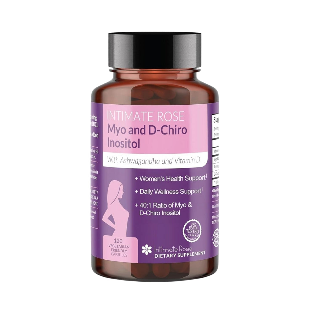 Myo D Chiro Inositol Ashwagandha Y Vit D 120 Capsulas Intimate Rose